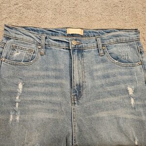 Altar'd State Women's Jeans Size 13 Distressed Wide Leg Flare High Rise Raw Hem